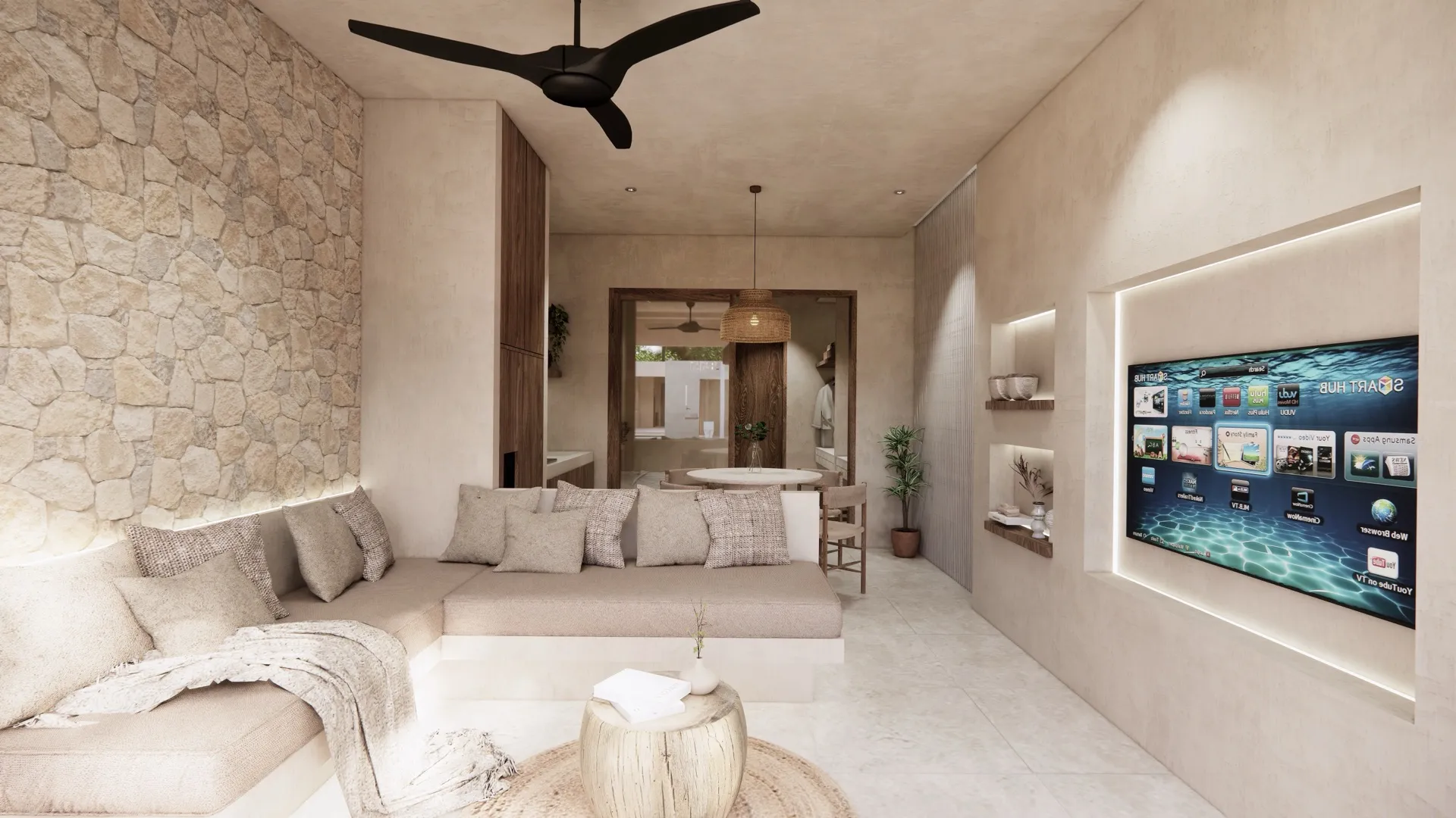 Single villa living area